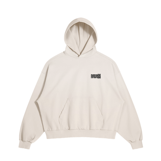 Sweat à capuche unisexe effet usé